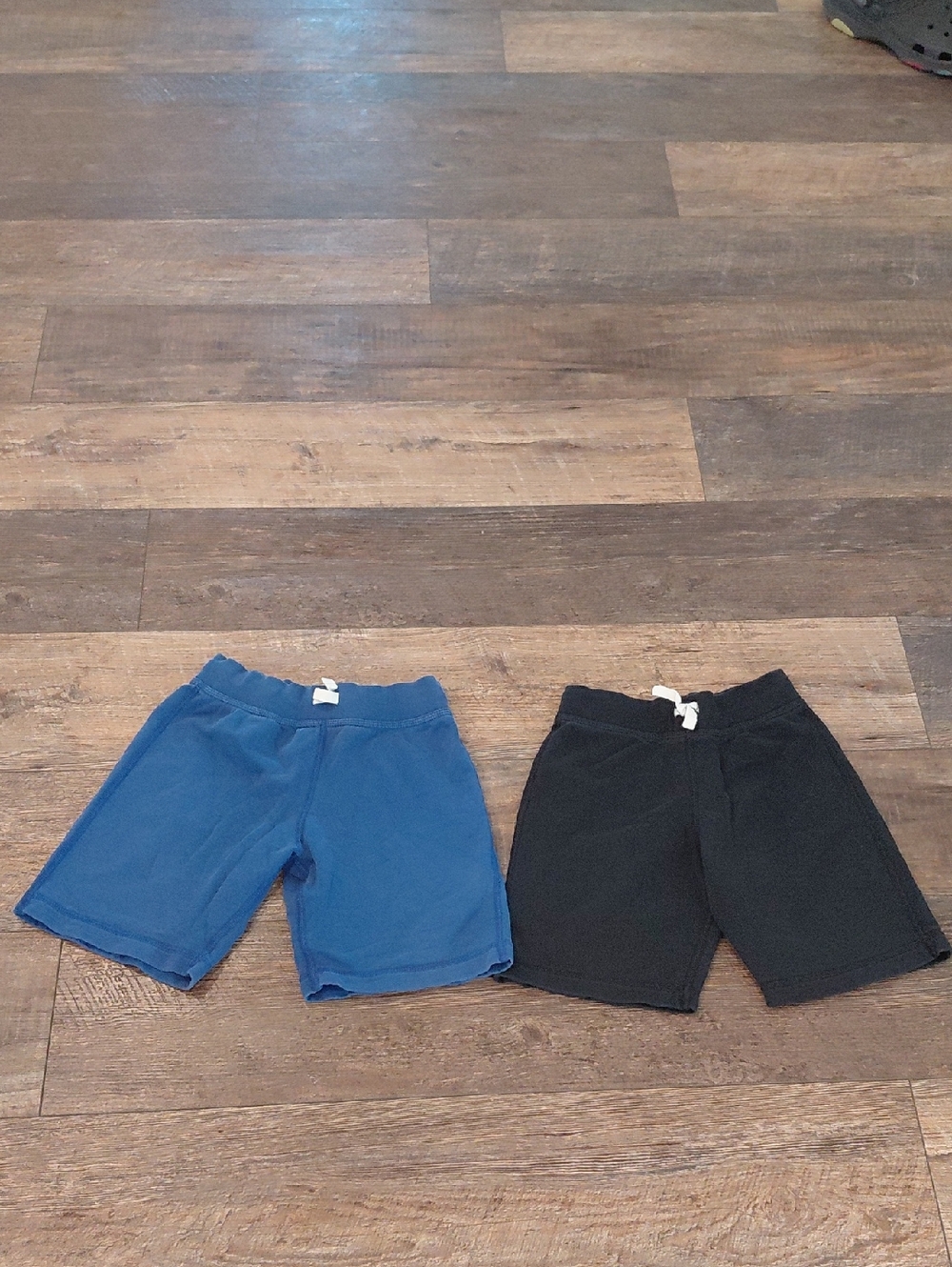 Kids Cotton Drawstring Shorts - Blue and Black
